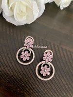 CZ floral chandbali earrings