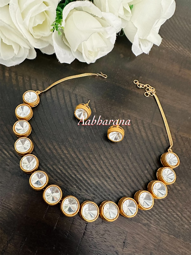 Polki kundan necklace set