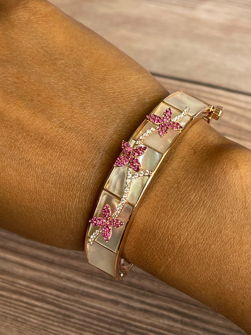 MOP floral bracelet