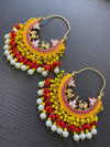 Meenakari rooster earrings