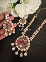 Kundan floral fusion necklace set