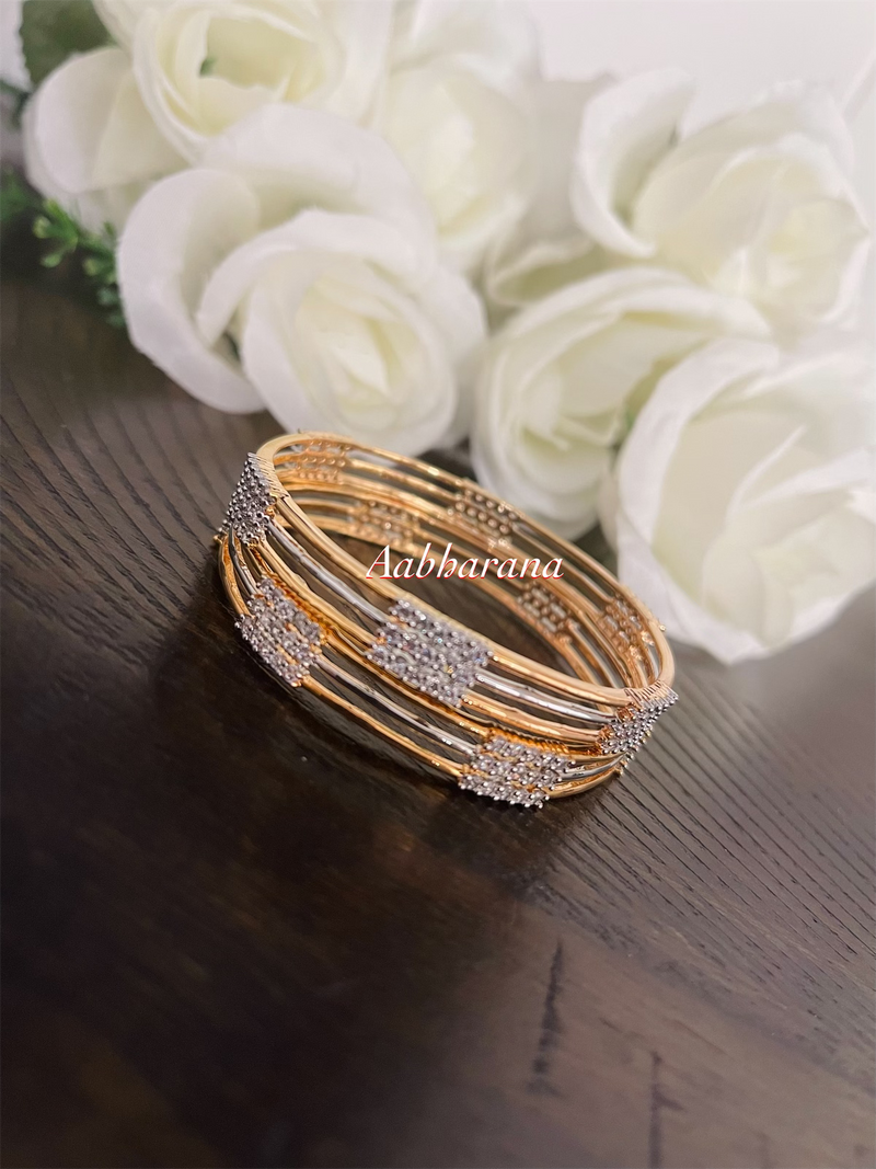 CZ two tone bangles