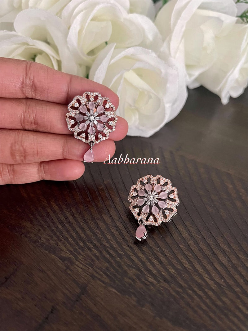 CZ floral earrings