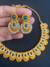 Imitation matte finish emerald necklace