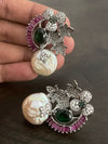 Baroque pearl CZ earrings