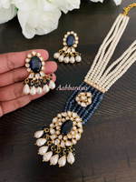 Polki kundan pearl chain set