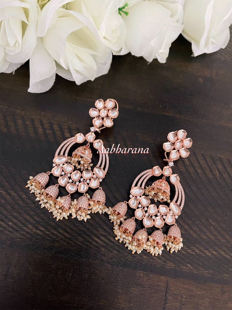 Polki statement chandbali earrings