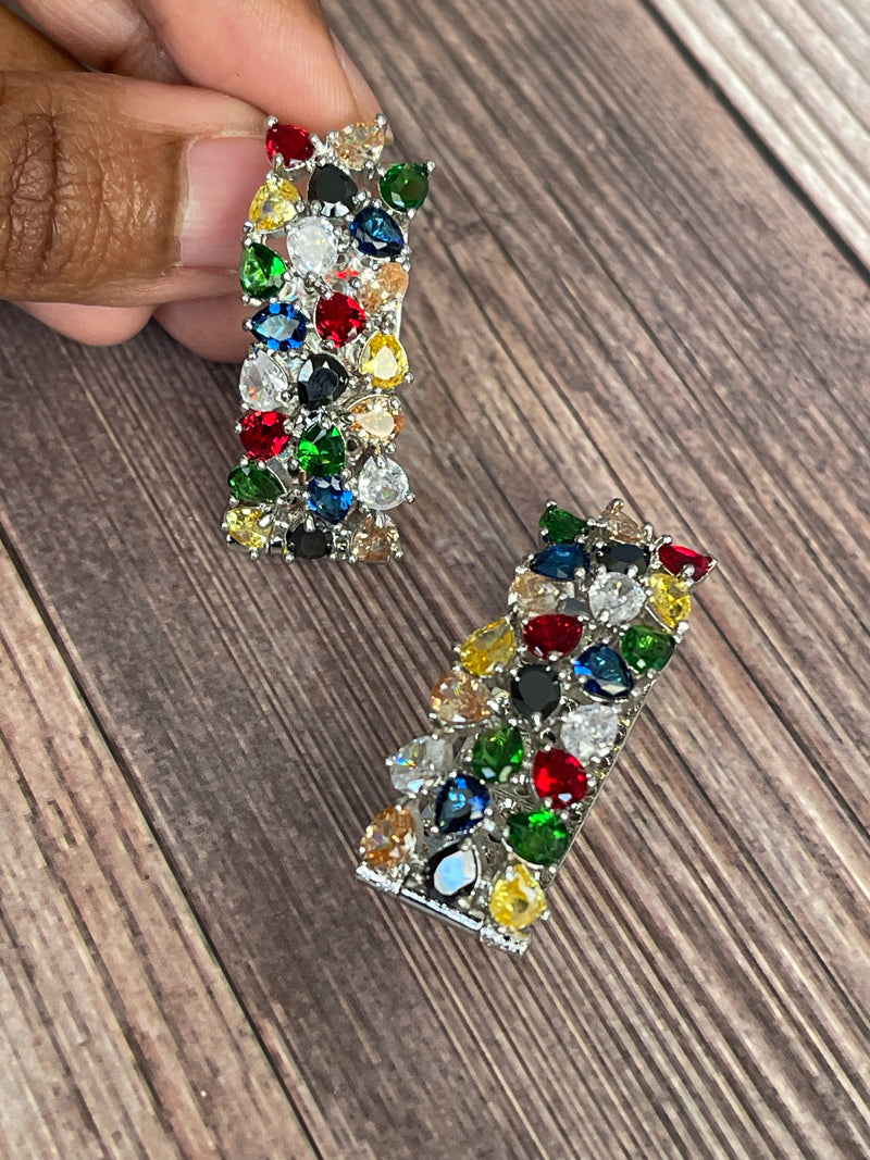 Multicolor CZ stone earrings
