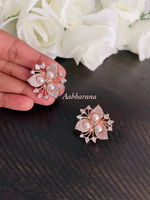 CZ flower stud earrings