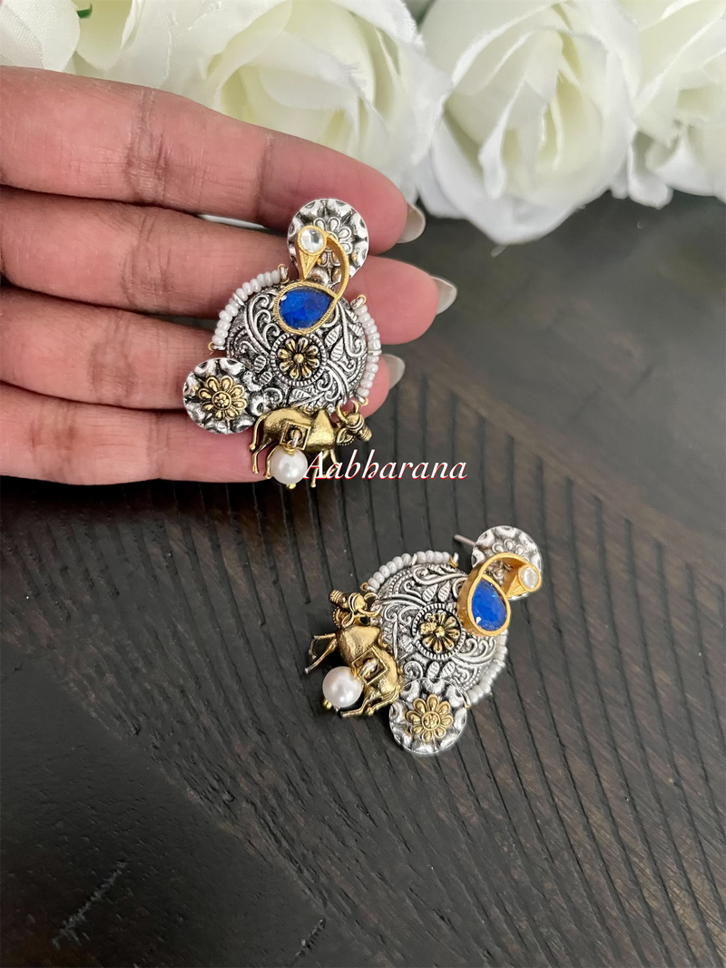 Peacock fusion earrings