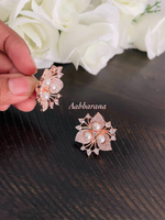 CZ flower stud earrings