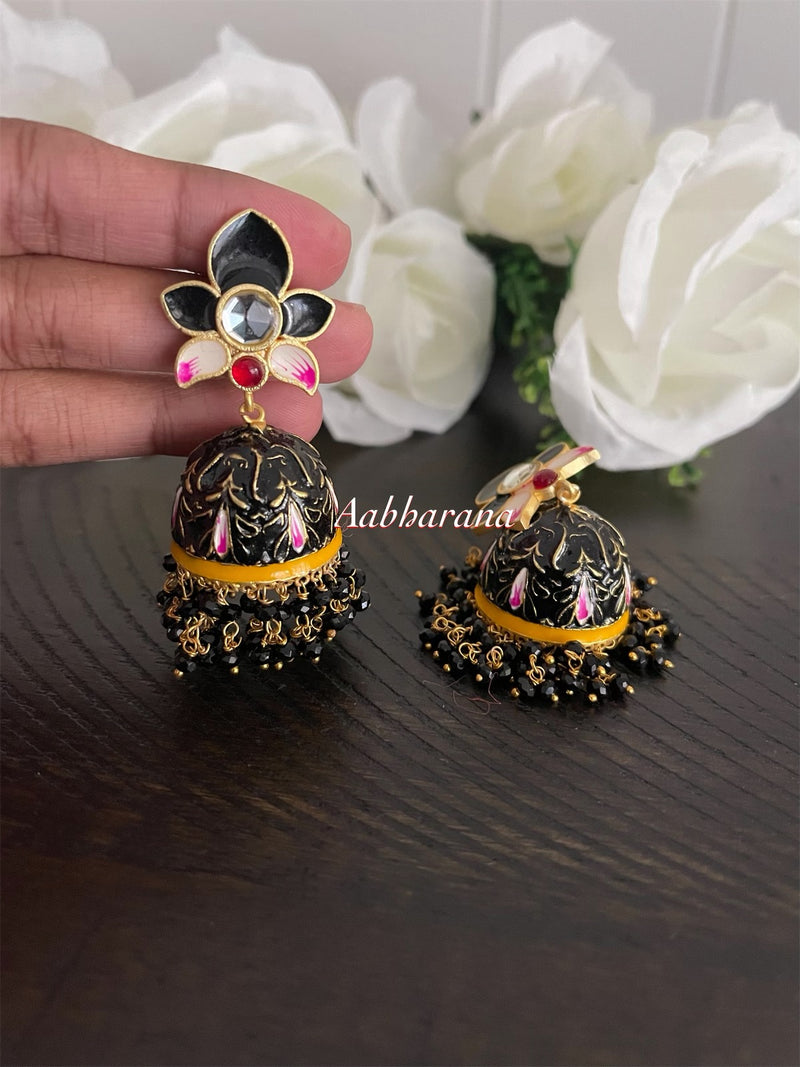 Meenakari jumka earrings