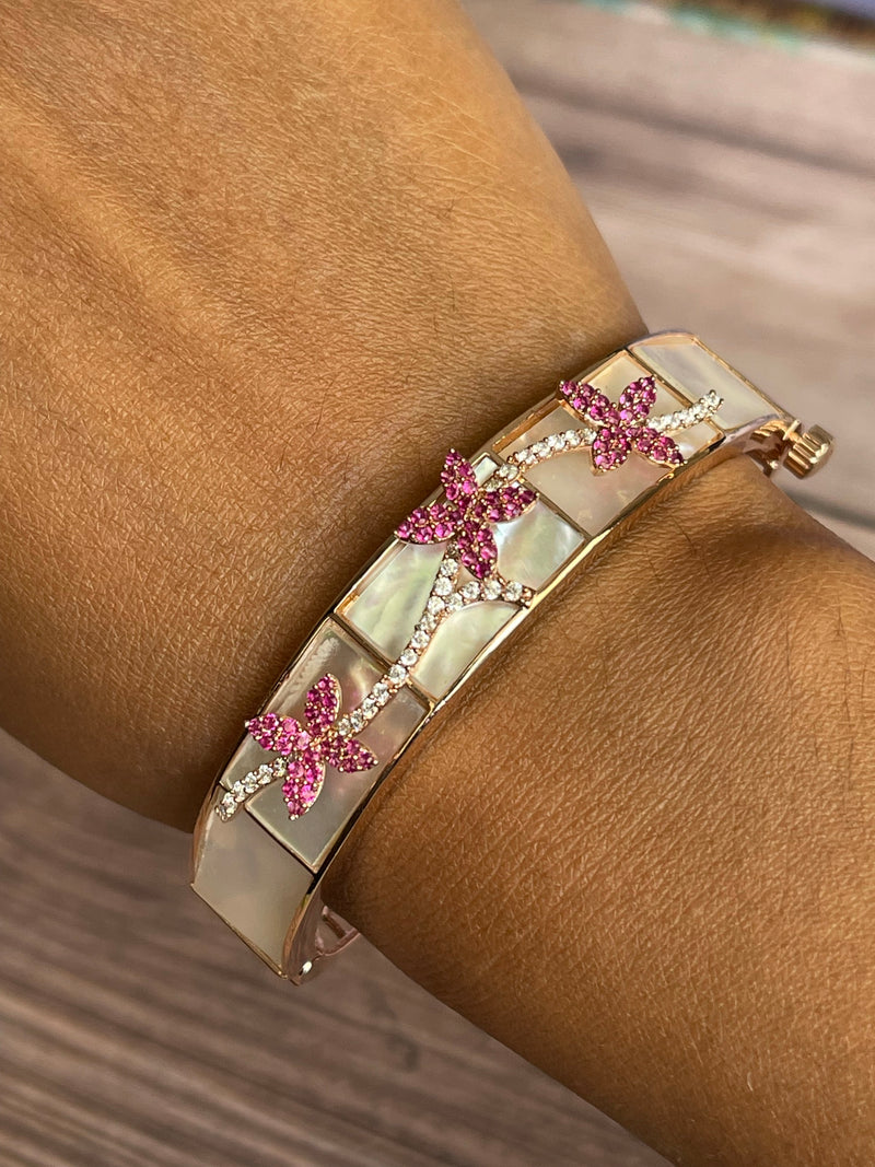 MOP floral bracelet