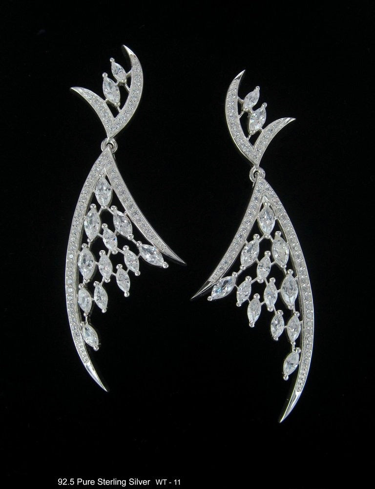 Pure sterling silver trendy earrings