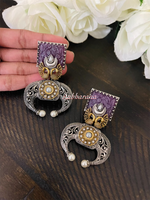 Fusion peacock earrings