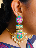 Designer floral long earrings