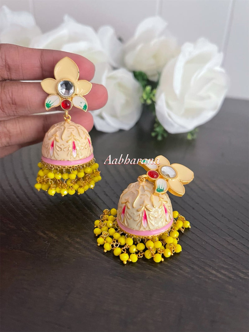 Meenakari jumka earrings