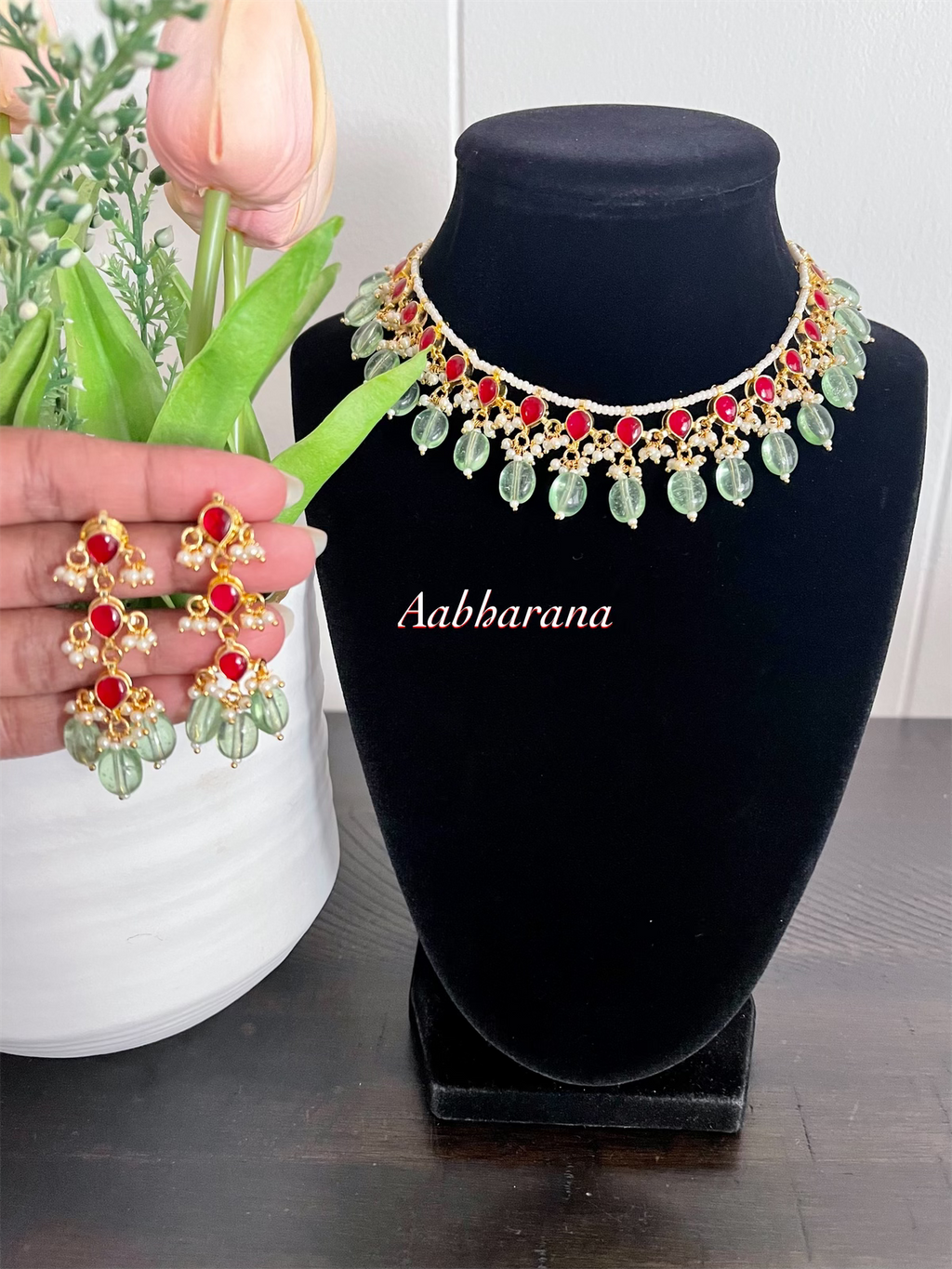 Ahmedabadi jadau kundan necklace set