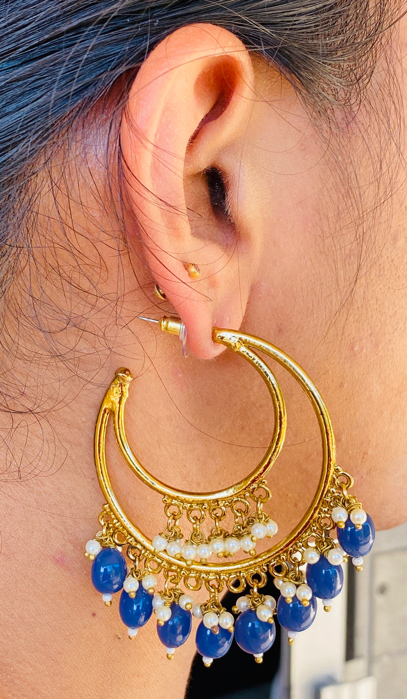 Designer double layered hoop earrings