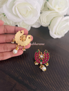 Kundan jadau double peacock earrings