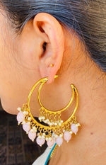 Designer double layered hoop earrings