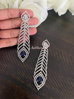CZ peacock feather earrings