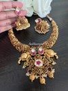 Imitation kemp elephant hasli necklace set