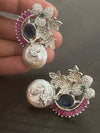 Baroque pearl CZ earrings