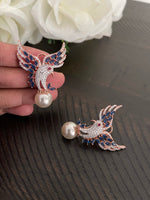 CZ bird earrings