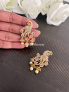 CZ peacock jumka earrings