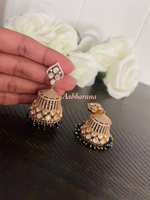 Polki kundan jumka earrings