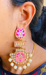 Designer floral long earrings
