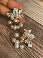 CZ pearl earrings